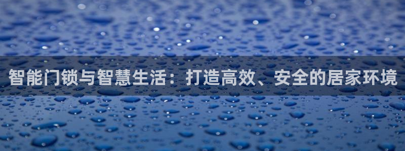 开丰娱乐平台地址查询：智能门锁与智慧生活：打造高效、安全的居