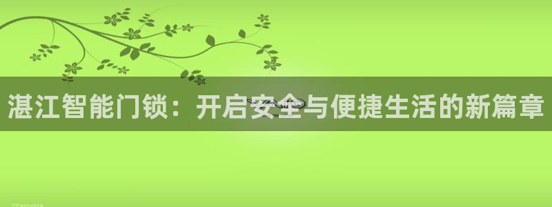 开丰娱乐官网平台下载：湛江智能门锁：开启安全与便捷生活的新篇